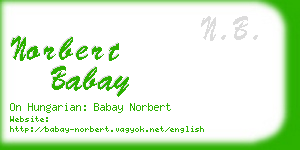 norbert babay business card